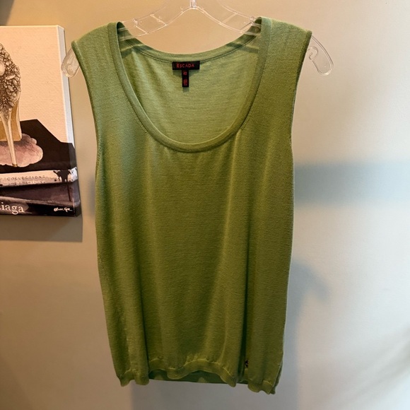 NWOT Escada Green Wool/Cashmere/Silk Blend Sleeveless Sweater Size 42/Large - Picture 11 of 12